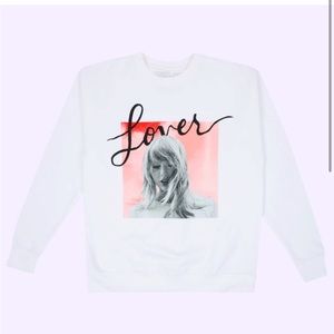 NWOT Taylor Swift Official Lover White Sweatshirt Sz M